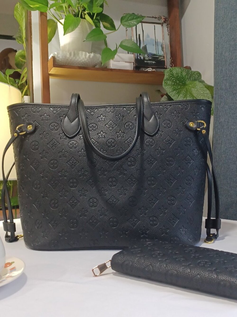 Designer Inspired Style | Lightweight Everyday ToteBag+Wallet 8096BKS